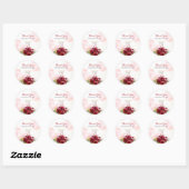 Sticker Rond Parties scintillant Splash Bourgogne Dahlia Rose A (Feuille)