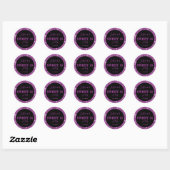 Sticker Rond Parties scintillant sweet sixteen Noir Et Rose (Feuille)