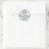 Sticker Rond parties scintillant texture opale merci (Sac)