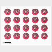 Sticker Rond Parties scintillant tropicale rose Ananas Luau (Feuille)