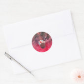 Sticker Rond Parties scintillant tropicale rose Ananas Luau (Enveloppe)