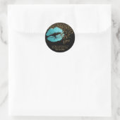 Sticker Rond Parties scintillant turquoise bâton - Merci (Sac)