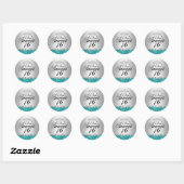 Sticker Rond Parties scintillant turquoise & Diamond Tiara Swee (Feuille)