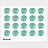 Sticker Rond Parties scintillant turquoise et argentée Glamour (Feuille)