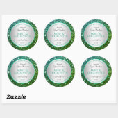 Sticker Rond Parties scintillant Turquoise Flashy Vert Étiquett (Feuille)