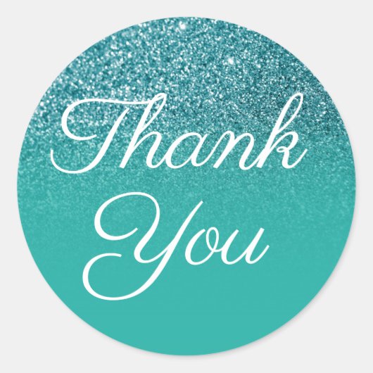Sticker Rond Parties scintillant turquoise Turquoise Gradient M (Devant)