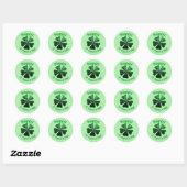 Sticker Rond Parties scintillant vert foncé pétillant Shamrock  (Feuille)