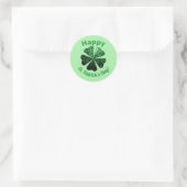 Sticker Rond Parties scintillant vert foncé pétillant Shamrock  (Sac)