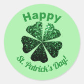 Sticker Rond Parties scintillant vert foncé pétillant Shamrock  (Devant)