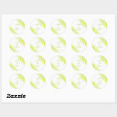 Sticker Rond Parties scintillant verte Feuille de palme blanc M (Feuille)