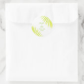 Sticker Rond Parties scintillant verte Feuille de palme blanc M (Sac)