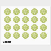 Sticker Rond Parties scintillant verte Flocon de neige - Circle (Feuille)