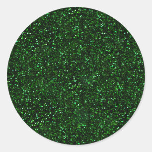 Sticker Rond Parties scintillant verte foncée Emerald Spring
