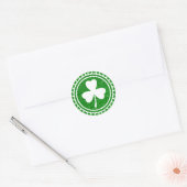 Sticker Rond Parties scintillant verte Shamrock Chip St Patrick (Enveloppe)