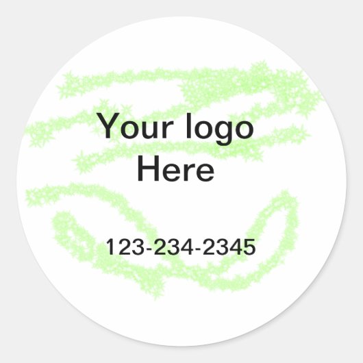 Sticker Rond Parties scintillant verte simple ajouter votre num (Devant)