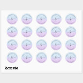 Sticker Rond Parties scintillant violet bleu écriture manuscrit (Feuille)