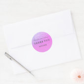Sticker Rond Parties scintillant violet chic rose ombre Merci (Enveloppe)