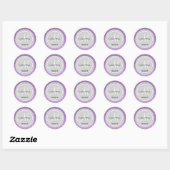 Sticker Rond Parties scintillant violet et Mariage d'argent Éti (Feuille)