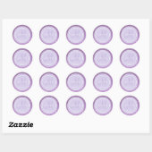 Sticker Rond Parties scintillant violet et Mariage de lavande (Feuille)