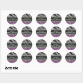 Sticker Rond Parties scintillant violet Faux Zebra Sweet sixtee (Feuille)
