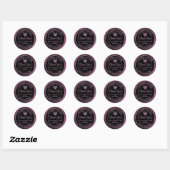 Sticker Rond parties scintillant violet foncé merci classique b (Feuille)