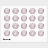 Sticker Rond Parties scintillant violet Lilac élégant brunch d' (Feuille)