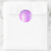 Sticker Rond Parties scintillant violet Monogramme Nom Luxury G (Sac)