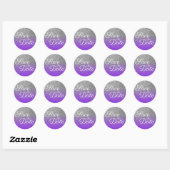 Sticker Rond Parties scintillant Violet Silver Ombre Enregistre (Feuille)