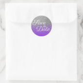 Sticker Rond Parties scintillant Violet Silver Ombre Enregistre (Sac)