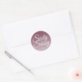 Sticker Rond Parties scintillant violette Ombre 60 et Sassy 60e (Enveloppe)
