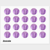 Sticker Rond Parties scintillant violette personnalisée (Feuille)