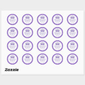 Sticker Rond Parties scintillant violette Royal Princess Favori (Feuille)