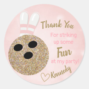 Sticker Rond Parties scintillantes de partie de bowling,