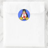 STICKER ROND PARTISAN COMMUNISTE LINUX TUX (Sac)