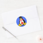 STICKER ROND PARTISAN COMMUNISTE LINUX TUX (Enveloppe)