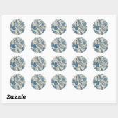 Sticker Rond Partition Musique et instruments Blue/Ivory ID481 (Feuille)