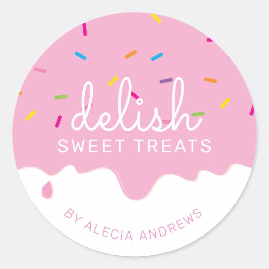 Sticker Rond PARTY FROSTING DRIPS mignon gâteau saupoudrer Clas (Devant)