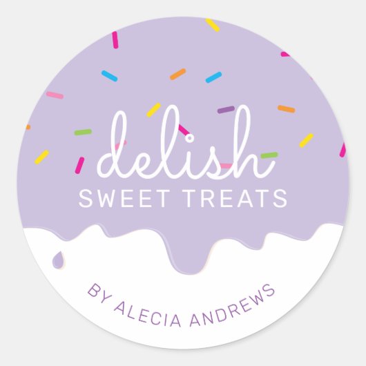 Sticker Rond PARTY FROSTING DRIPS mignonette saupoudrer de gâte (Devant)