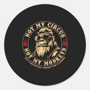 Sticker Rond Pas Cirque Pas Singes Gorille