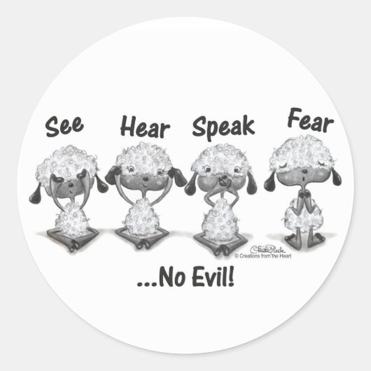 Sticker Rond Pas d'agneaux malins (Devant)