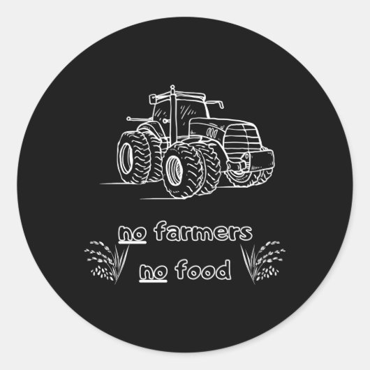Sticker Rond Pas d'agriculteurs Pas de nourriture (Devant)