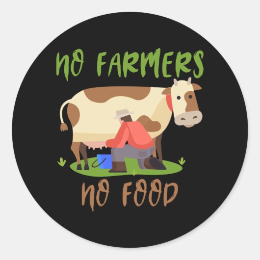 Sticker Rond Pas d'agriculteurs Pas de nourriture (Devant)