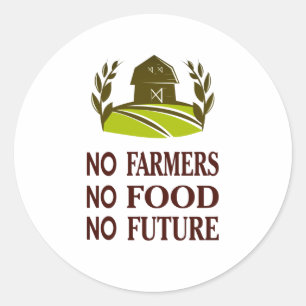 Sticker Rond pas d'agriculteurs pas de nourriture pas d'avenir 