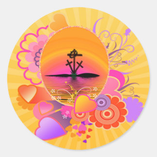 Sticker Rond Pas d'amour plus grand