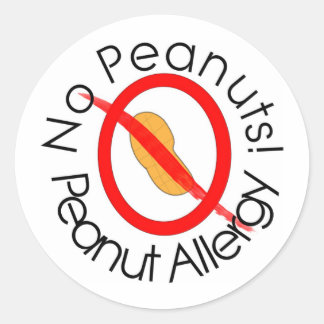 Sticker Rond Pas d'arachides Conception d'allergie aux arachide