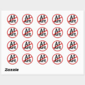 Sticker Rond Pas d'art IA (Feuille)
