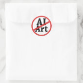 Sticker Rond Pas d'art IA (Sac)