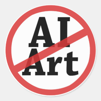 Sticker Rond Pas d'art IA