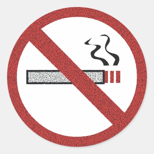 Sticker Rond Pas d'autocollants pour fumeurs (Devant)