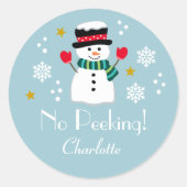 Sticker Rond Pas de beauté Noël Snowman Snowflakes Blue (Devant)